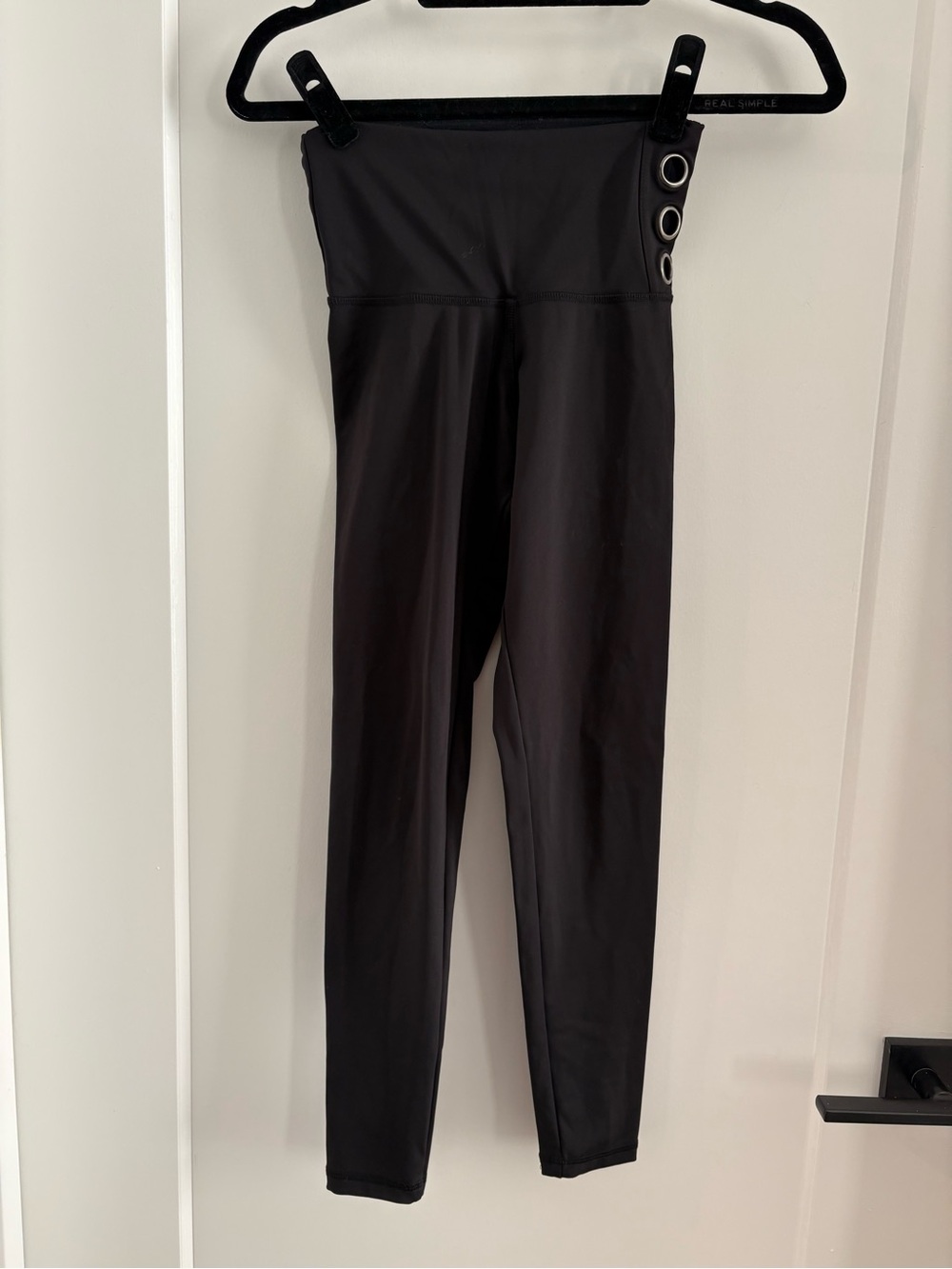 Strut-This High-Waist Black Leggings with Side Grommet Accents